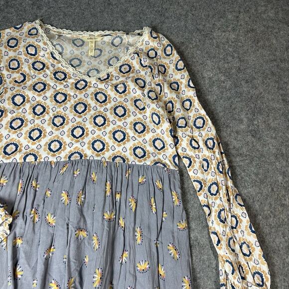 Matilda Jane Visionary Dress Women’s Medium Geo Floral Tiered Babydoll Boho - Picture 2 of 6